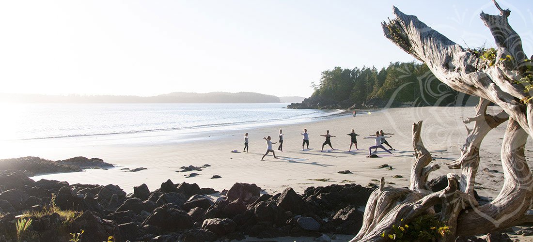 Yoga on the beach - Vancouver Island